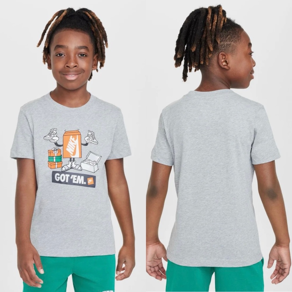 Nike Boxy Got ‘Em Sneaker Tee, 4T Gray - Picture 4 of 11
